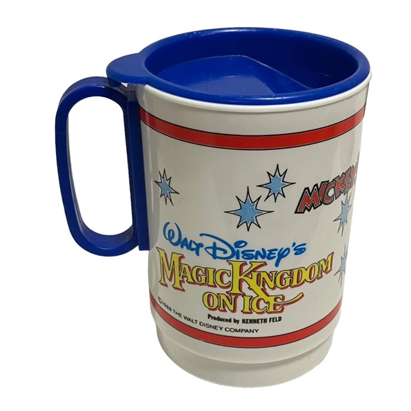 Disney On Ice Mickey's Diamond Jubilee 1988 Handle Cup w Lid - Picture 2 of 8